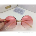 High quality Rimless Round Sunglasses For Women